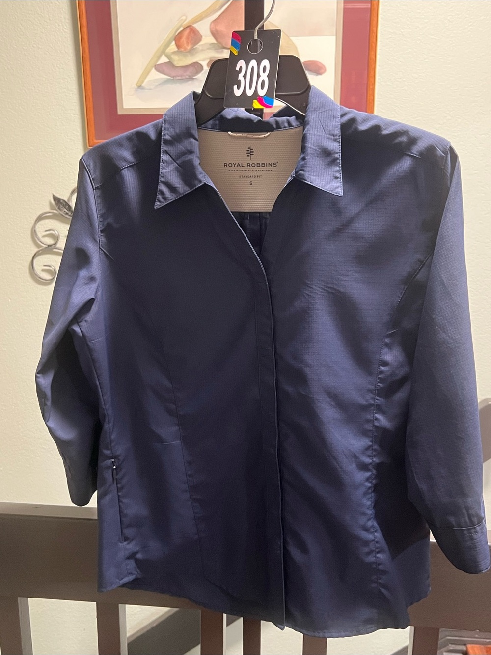 EUC Royal Robbins Navy Lightweight Women's Shirt Small #308
